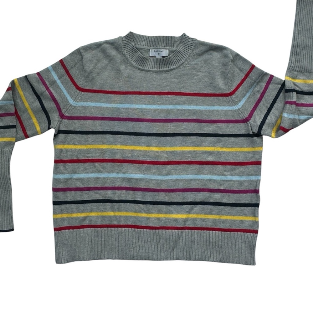 La Ligne for Target Striped Sweater Gray Multicolor Stripe Crewneck Size Large